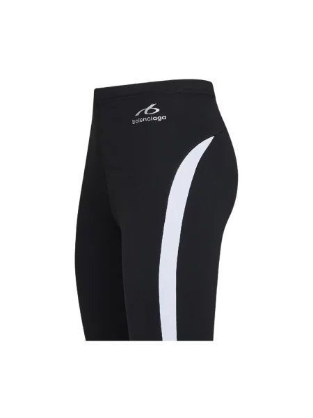Lniane legginsy Balenciaga czarne