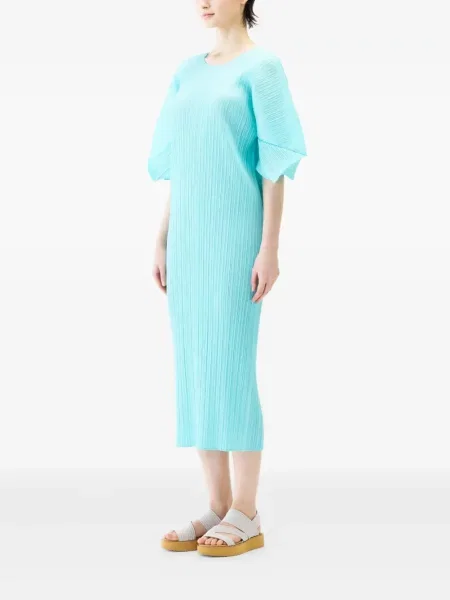 Odgovarati haljina Pleats Please Issey Miyake plava