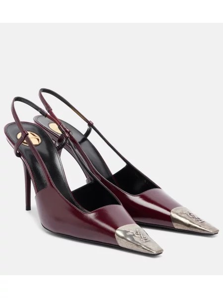 Pantofi cu toc Saint Laurent din piele slingback