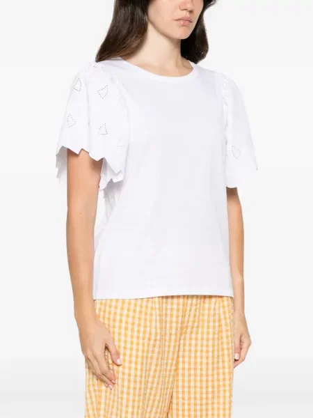 Tricou Maison123 cu broderie alb