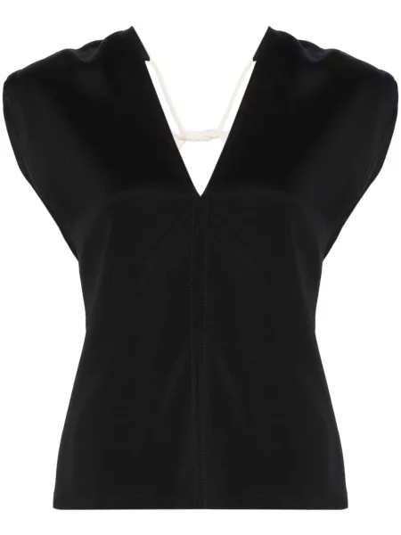 Top Plan C cu decolteu în V negru