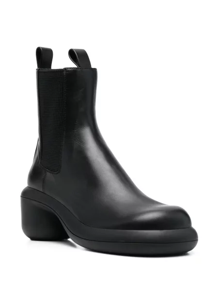Kožené kotníkové boty Jil Sander černé