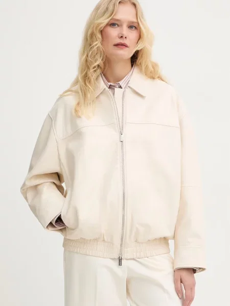 Marella krótka kurtka skórzana MLMVERTICE beżowa
