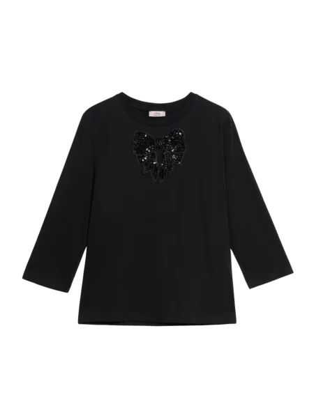 Top Oltre z cekinami z dżerseju czarny