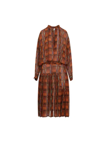 Sukienka Dries Van Noten pomarańczowa
