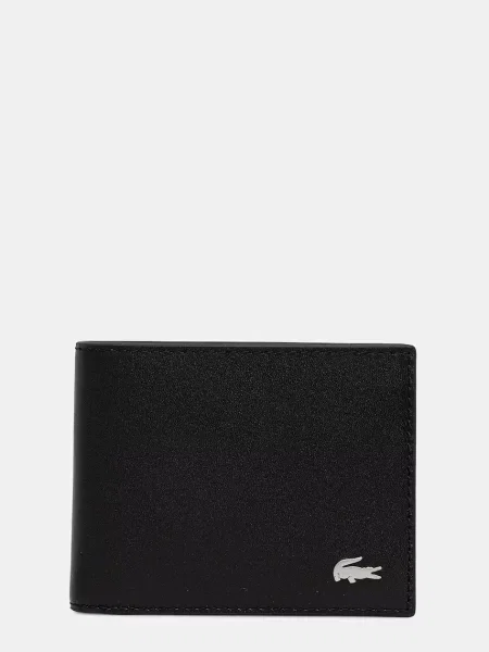 Кожен портфейл Lacoste мъжки черно