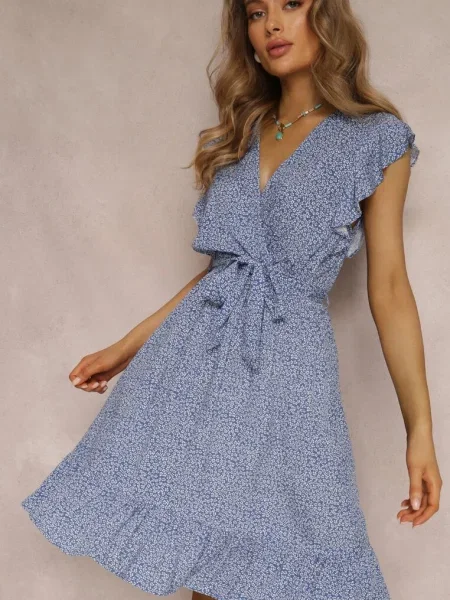 Rochie cu curea Mitho albastră