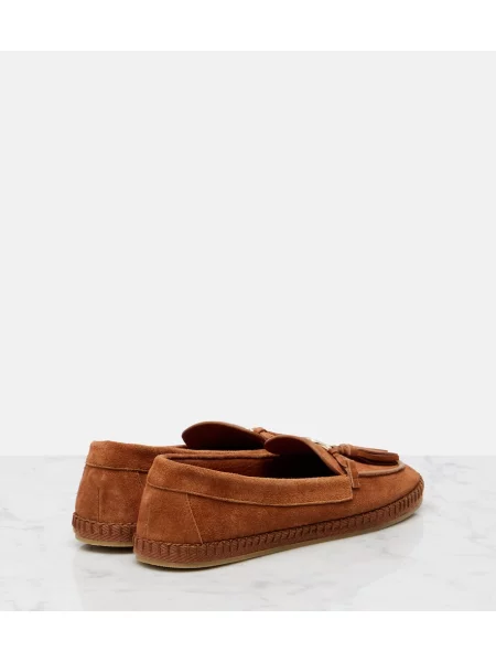 Pantofi loafer Jimmy Choo din piele de căprioară maro