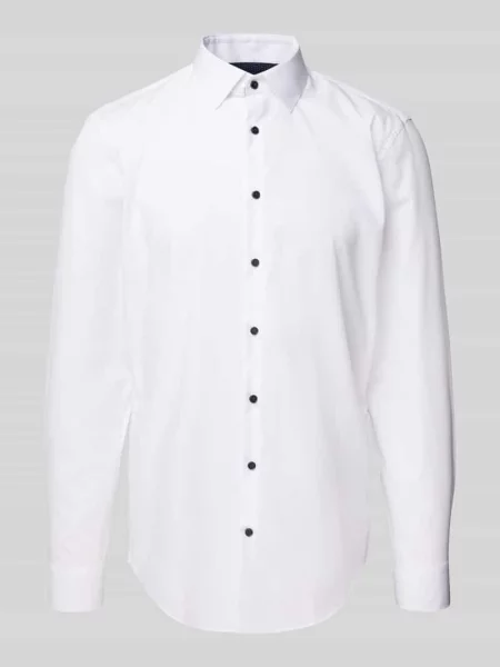 Koszula biznesowa o kroju slim fit z listwą guzikową Jake*s biała