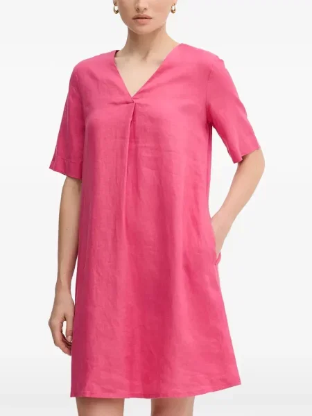 Rochie mini Benetton cu decolteu în V roz