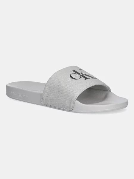 Чехли Calvin Klein Jeans SLIDE MONOGRAM сиво