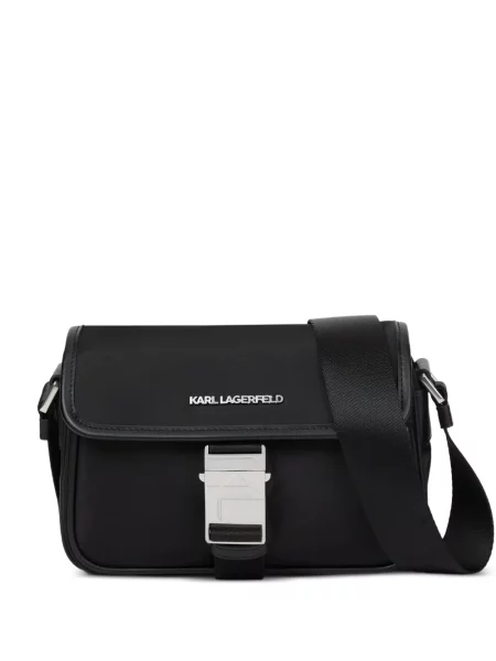 Geantă crossbody Karl Lagerfeld cu cataramă negru