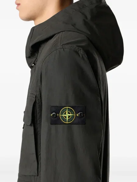 Geacă Stone Island cu glugă cu strasuri negru