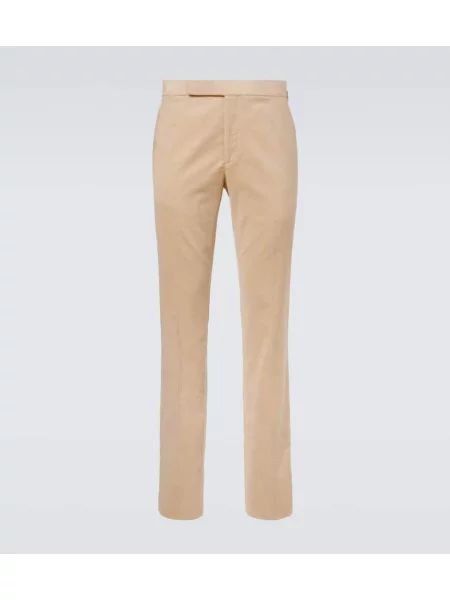 Pantaloni Ralph Lauren Purple Label de catifea cord bej