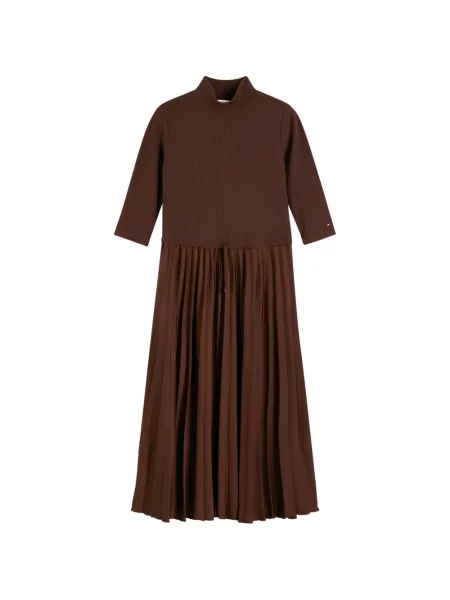 Rochie midi Tommy Hilfiger cu cordon maro