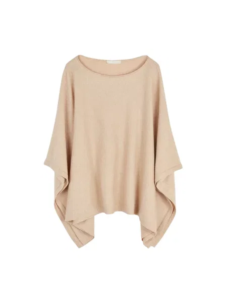 GOBI Cashmere Pulover Women's Boat-Neck Cashmere Poncho' bej