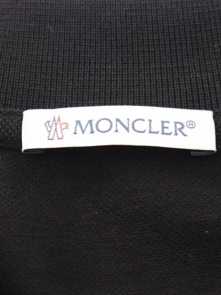 Koszulka polo Moncler w paski czarna