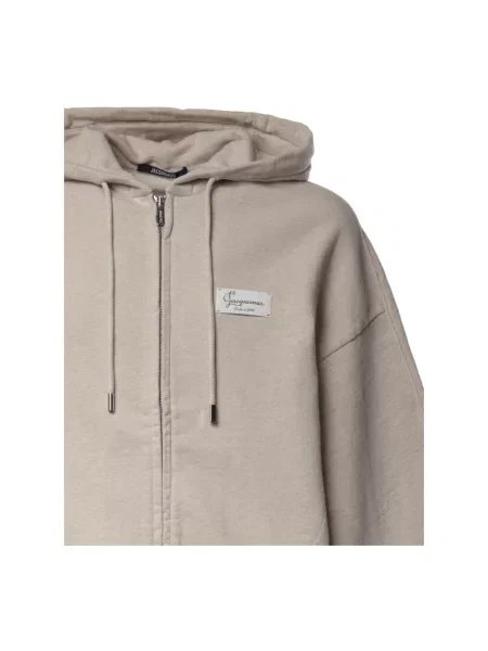 Sweter Jacquemus z kapturem beżowy
