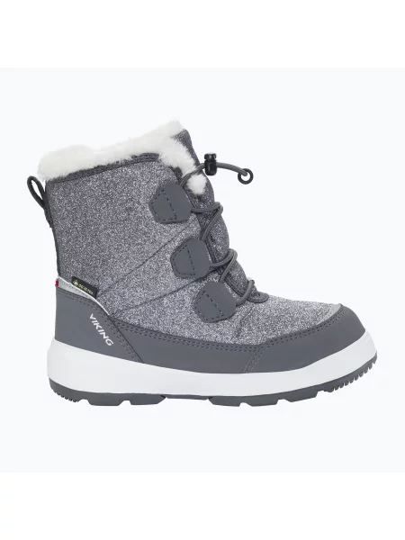 Gyerek hótaposó Viking Footwear Toasty Glitter Warm Gore-Tex Zip dark grey. Méret: 23 EU szürke