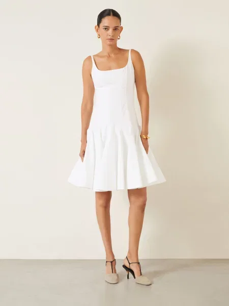 Jacquemus Šaty La Mini Robe Agave bílá
