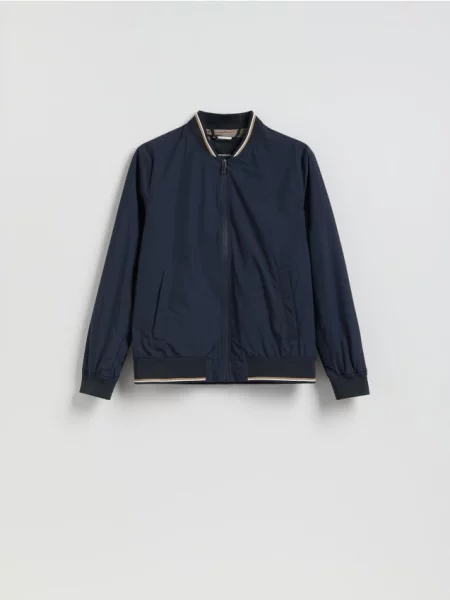 Reserved Bomber bunda so stojáčikom tmavomodrá