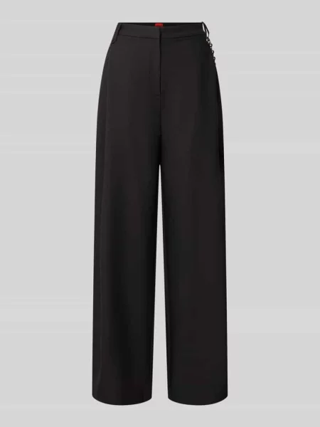 Spodnie o kroju regular fit barrel leg z dodatkiem model Hugo czarne