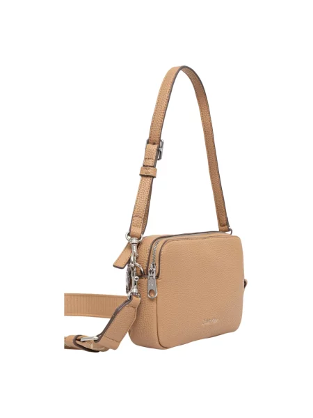 Calvin Klein torebka crossbody z imitacji skóry beżowa