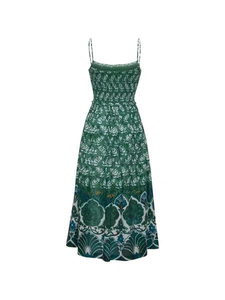 Rochie midi Cara Cara cu model floral cu imagine verde