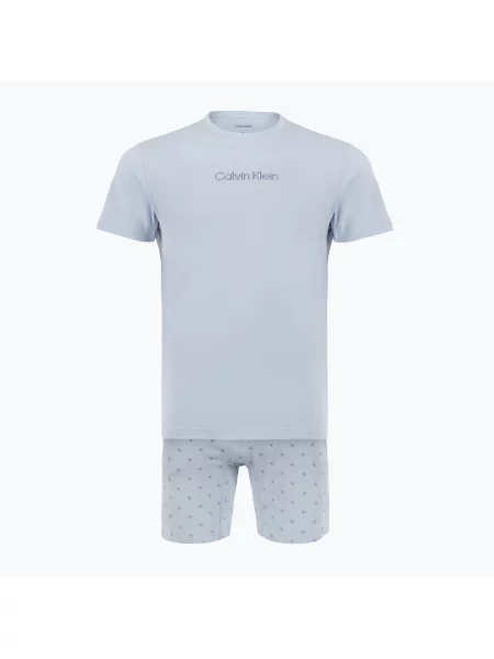 Мъжка пижама Calvin Klein breezy blue top w/diamond logo синьо