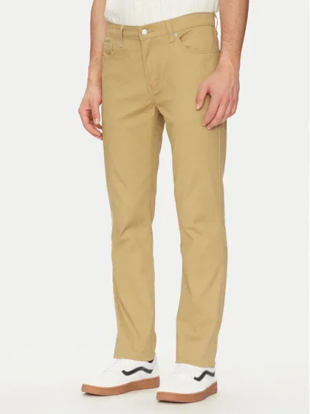 Дънки с лен Levi's SLIM зелено