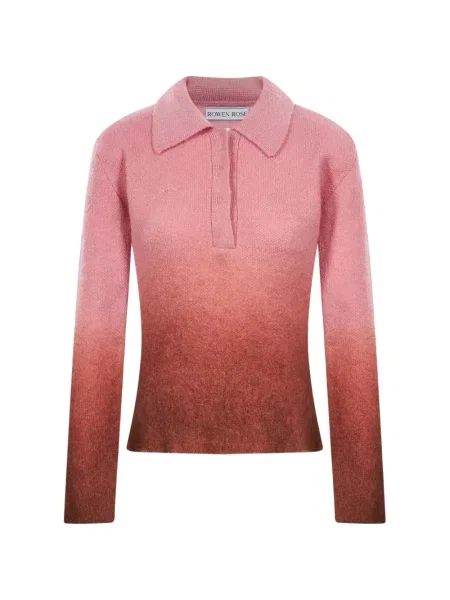 Lung tricou polo Rowen Rose roz
