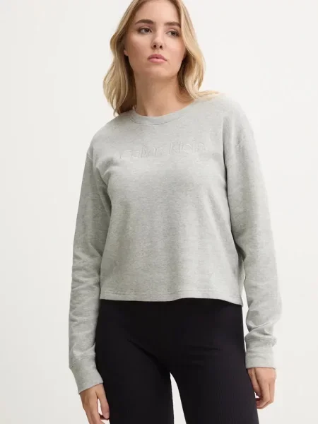 Calvin Klein Koszulka piżamowa Relaxed Crew Pullover szary