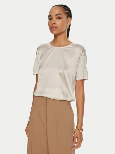 BOSS Bluza Esandy volneno bela