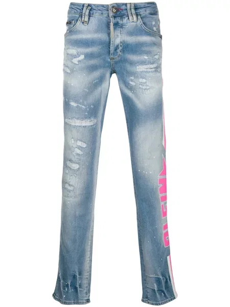 Traperice ravnih nogavica Philipp Plein plava