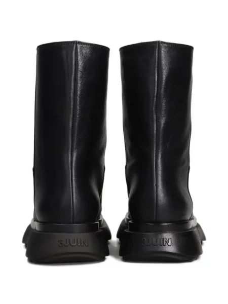 Botine 3juin din piele chunky negru