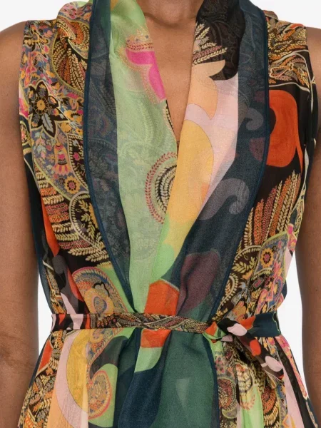 Płaszcz Etro z nadrukiem z wzorem paisley niebieski