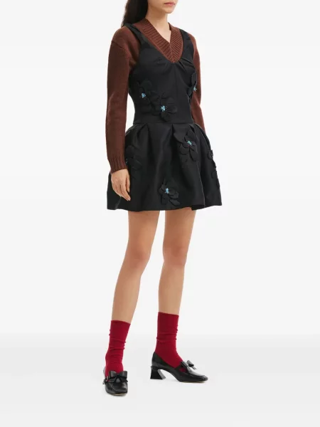 Pantofi cu toc Shushu/tong cu funde din piele cu cataramă negru