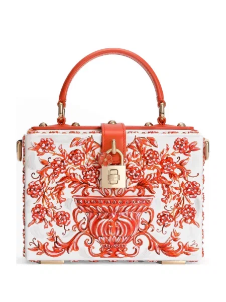 Geantă shopper Dolce & Gabbana cu model floral alb