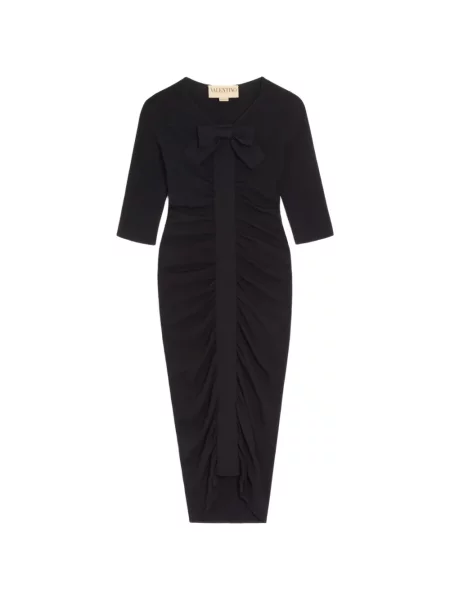 Rochie mini Valentino Garavani cu funde tricotate de costum negru