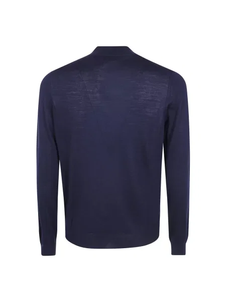 Lniany sweter z golfem Gran Sasso niebieski