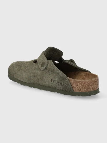 Semišové pantofle Birkenstock zelená