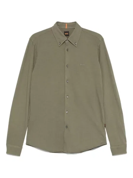 Риза Boss бродирана зелено