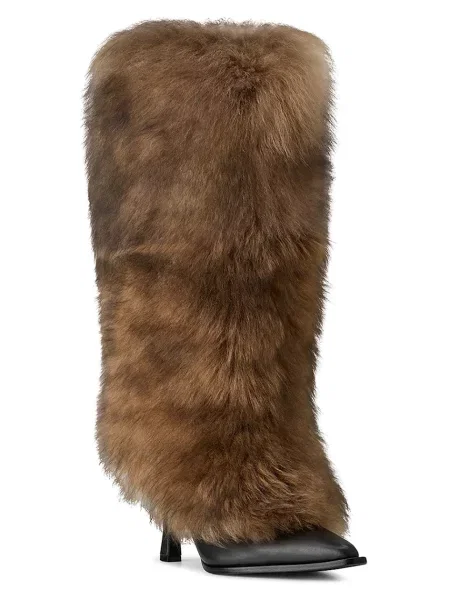 Μπότες UGG x Ambush Fur Heel καφέ