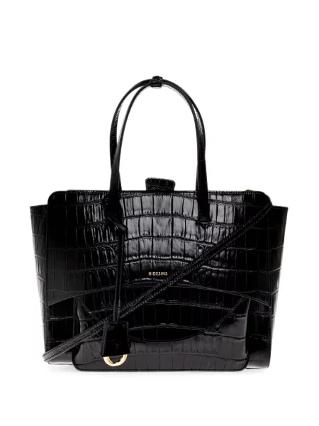 Geantă shopper Hidesins din piele negru