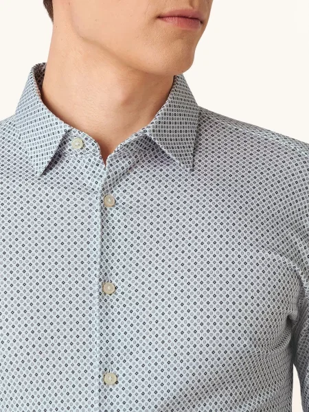 Desoto Jerseyová Košile Slim Fit / tmavě šedá / šedá bílá