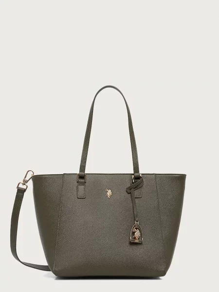 U.S. Polo Assn. geantă shopper pentru femei cu imitație de piele Jones verde
