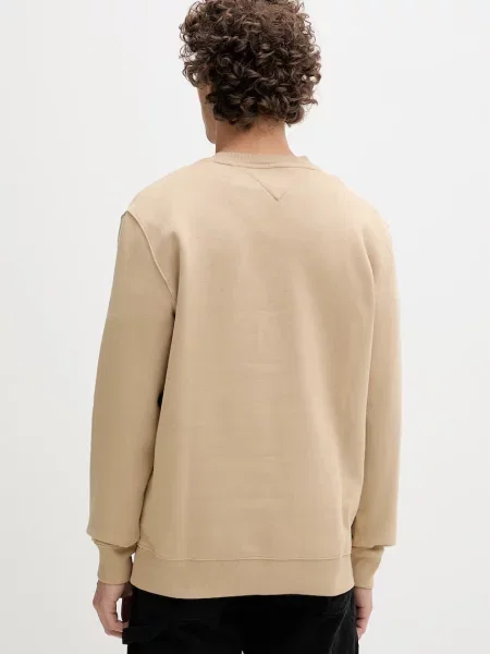 Bluza o kroju regular fit z mieszanki bawełny Tommy Jeans beżowa