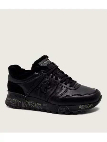 Premiata Teniși din piele Lander | shearling cu adaos de lână negru
