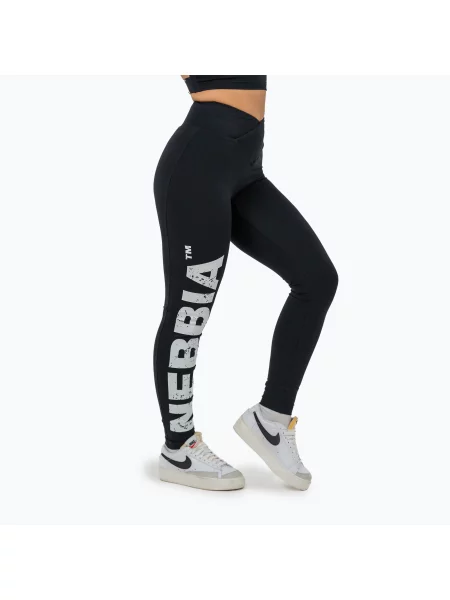 Női edző leggings NEBBIA Glute Check High Waisted fekete. Méret: XS fekete