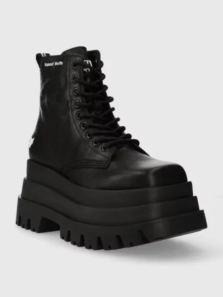 Кожаные ботинки Naked Wolfe на платформе черные